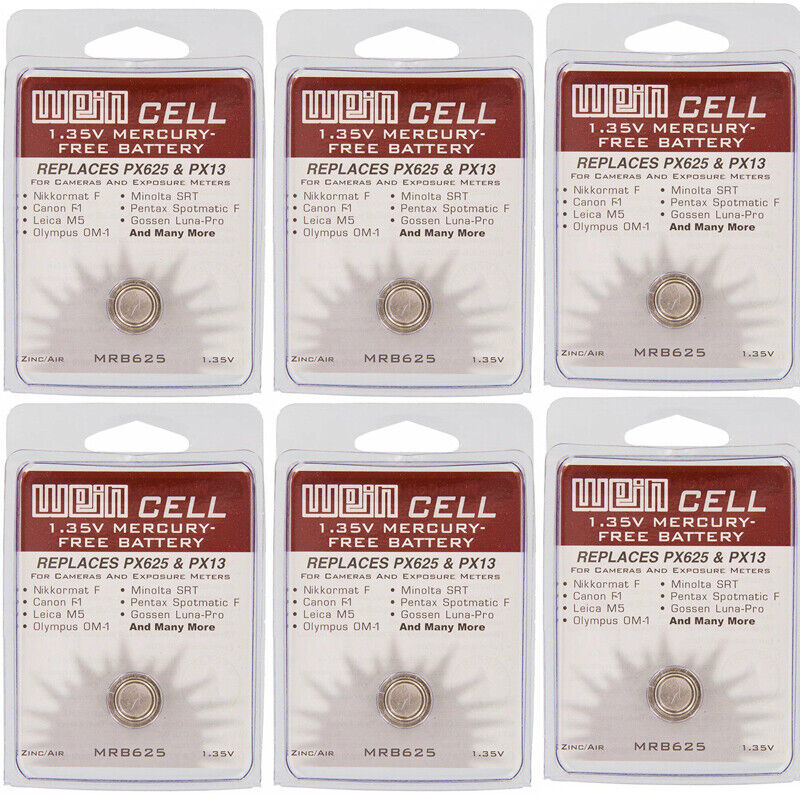 Wein Cell MRB625 Mercury Free 1.35V Battery, 6 Pack